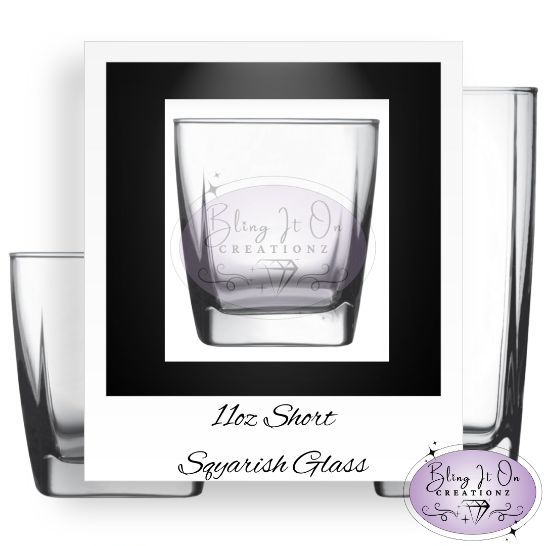 Personalized Etched Short Glass Drinkware