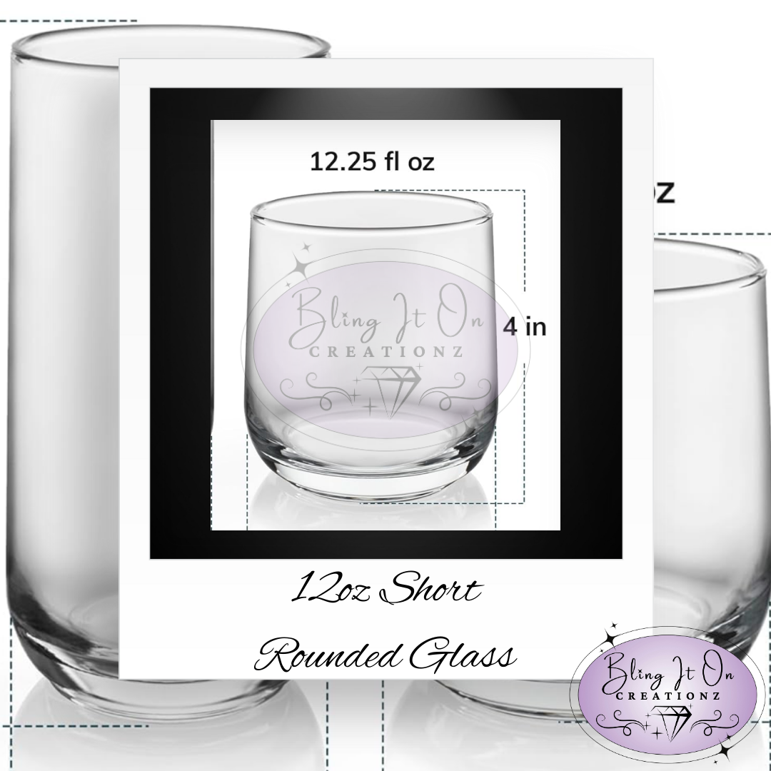 Personalized Etched Short Glass Drinkware
