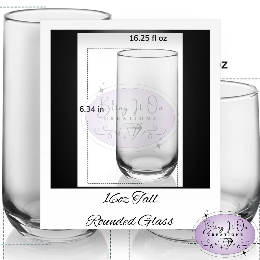 Personalized Etched Tall Glass Drinkware