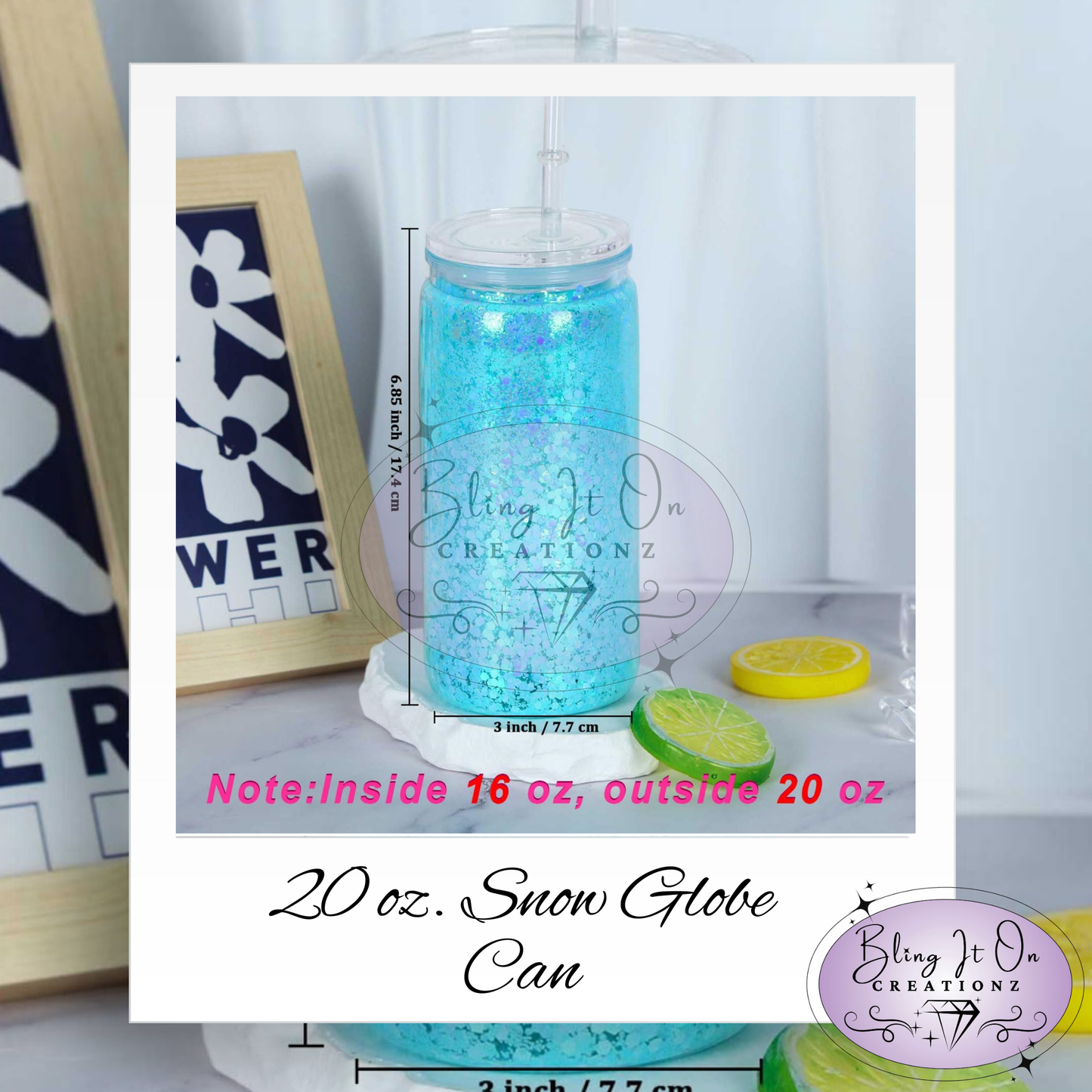 Personalized Snow Globe Acrylic Tumbler