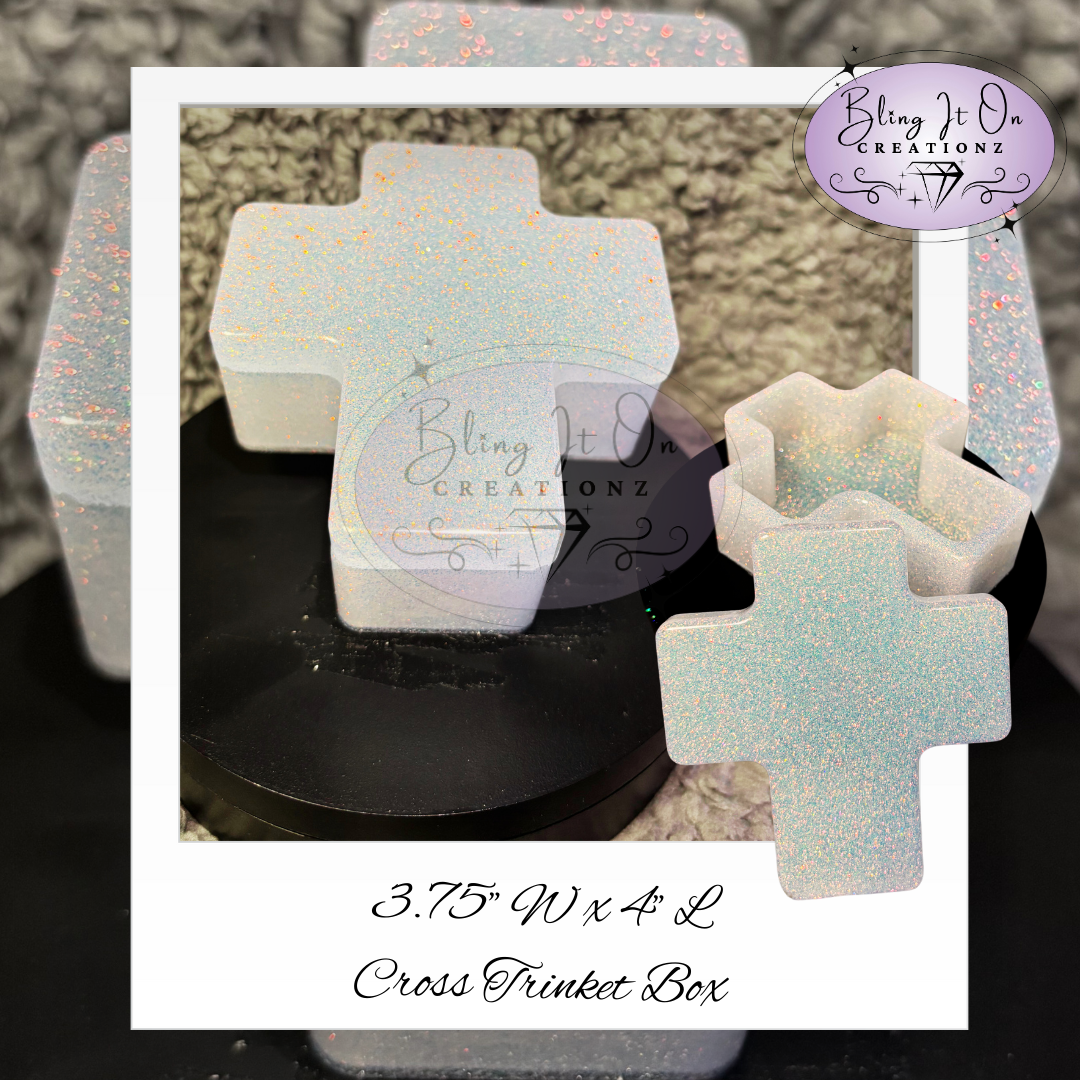 Cross Shaped Trinket Box w/ Lid