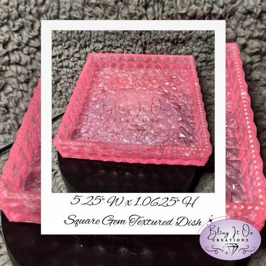 Medium Square Gem Textured Dish
