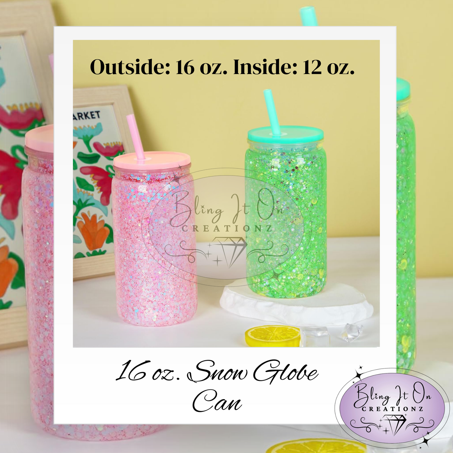 Personalized Snow Globe Acrylic Tumbler