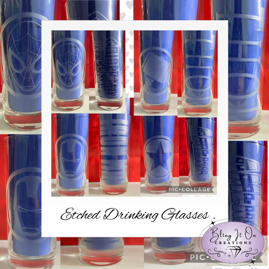 Personalized Etched Short Glass Drinkware